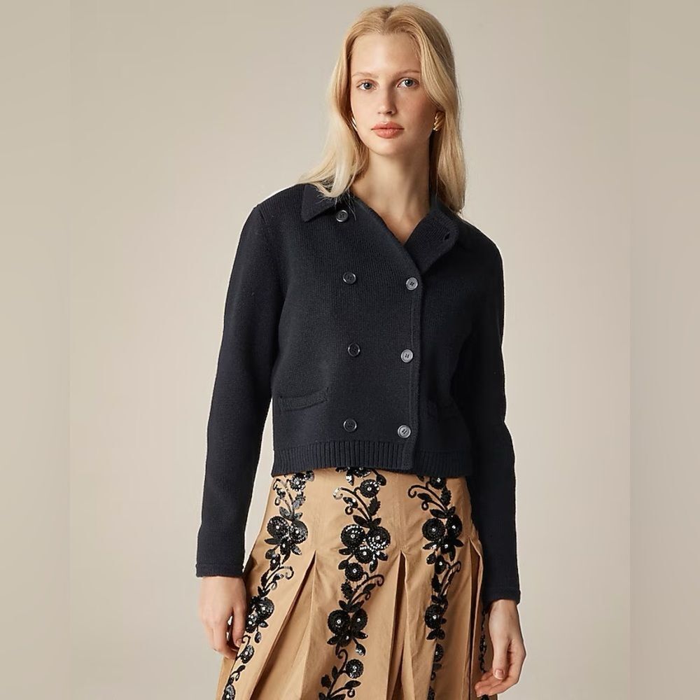 J. Crew Marielle Cropped Button Up Boxy Cardigan Sweater NWT